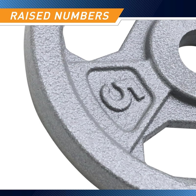 Marcy Classic 1" Cast Iron Standard Grip Plates for Strength Training and Weightlifting - Image 3